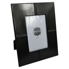 Black 4 x 6" Leather Thread Photo Frame
